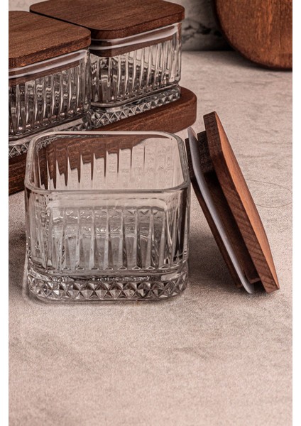 Altı Adet Ahşap Kare Kapak, Vakumlu, Elysia Timeless Uyumlu Kahverengi modelleri