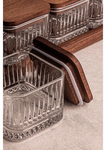 Altı Adet Ahşap Kare Kapak, Vakumlu, Elysia Timeless Uyumlu Kahverengi indirimleri