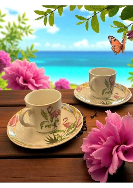 Iki Kişilik Beyaz Porselen Fincan Takımı, Şık ve Zarif Tasarım indirimleri