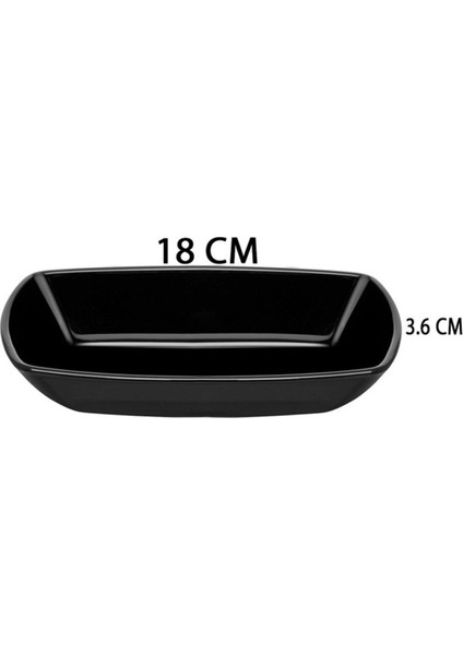 Şık Siyah Cam Çerezlik ve Servis Tabağı Seti 18CM, 2'li fiyatları