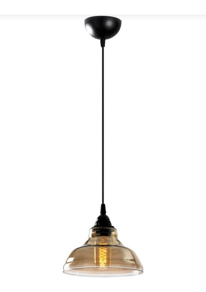 Renkli Rustik Bal Cam Tekli Sarkıt Avize, Şık ve Sıcak Atmosfer Yaratır