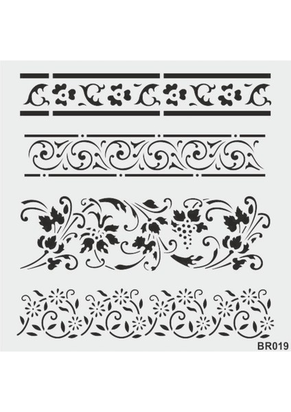 Bordo Desen Şablonu, Duvar ve Eşya Boyama Için Dekoratif Tasarım fiyatları