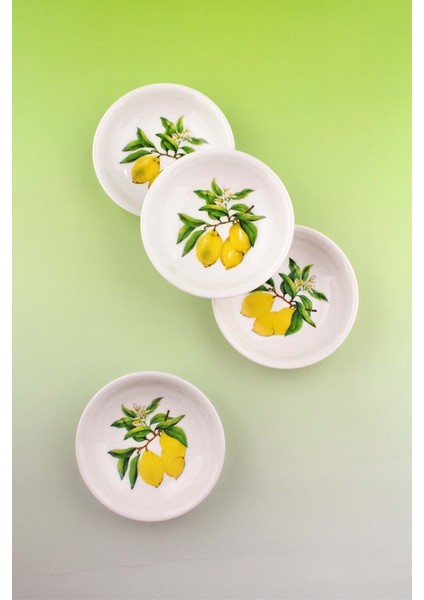 Renkli 4'lü Porselen Çerezlik Seti, Şık ve Kullanışlı Tasarım.