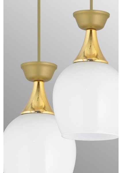 Modern 3'lü Eskitme Fanus Sarkıt Tepsi Avize Beyaz Camli indirimleri