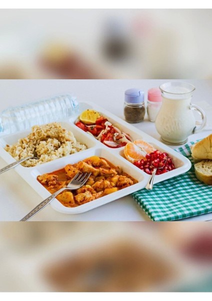 6'lı Tabldot Kırılmaz 5 Gözlü Self Servis, Beyaz, Sağlam ve Şık Tasarım fiyatları