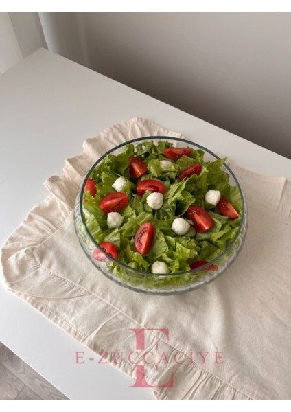 El Yapımı Şeffaf Cam Salata Kasesi, Şık ve Dayanıklı Tasarım