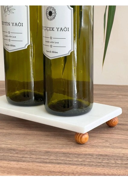 Beyaz Mermer Yağlık Altı Ahşap Misket Ayaklı 23X12 Cm, Şık ve Kullanışlı Tasarım modelleri