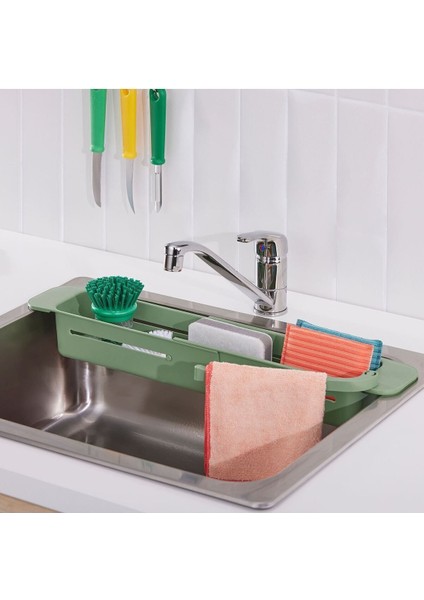 Yeşil Evye Organizeri, Şık ve Pratik Bulaşık Kabı, Temizliğe Kolaylık Katar