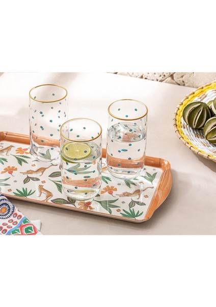 Yeşil ve Mavi Renkli 3'lü Cam Meşrubat Bardağı Seti, 365 ml fiyatları