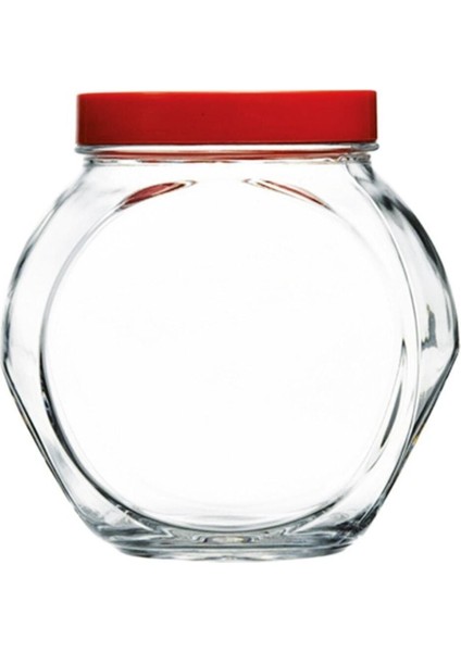 Kırmızı Kapaklı 1,5 Lt Büyük Cam Kavanoz, Şık ve Sağlam Saklama Kabı
