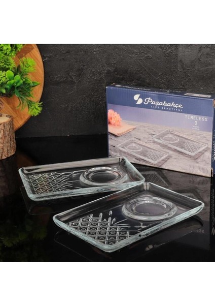 Gri 182X120MM 2'li Şık Çay Tabağı, Zarif ve Kullanışlı Tasarım