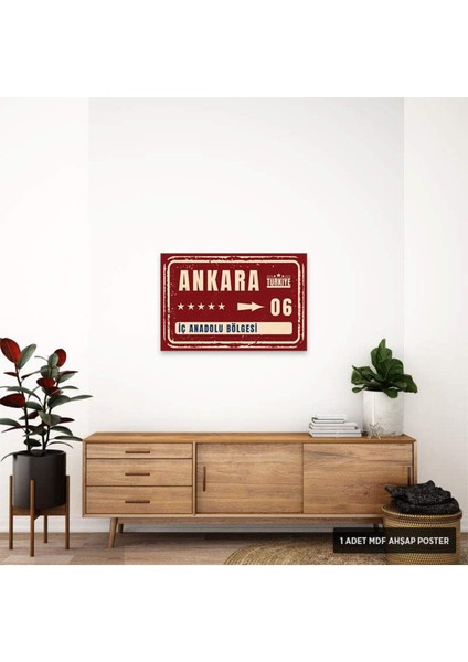 Ahşap Retro Şehir Tabelası 20X30CM, Dekoratif Poster modelleri