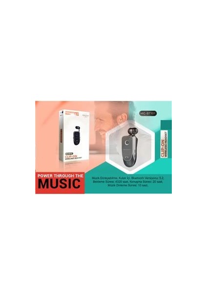MG-BT103 Clıp-On Makaralı Bluetooth Kablosuz Kulaklık fiyatları