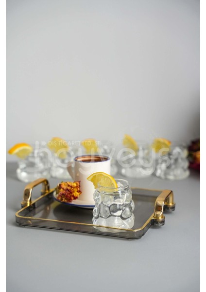 6'lı Üzüm Desenli Şeffaf Cam Bardaklar, Kahve Yanı Şık ve Zarif Tasarım fiyatları