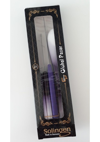 Ebruli Mor Meyve Bıçağı Seti, Yan Soyacak ve Mikro Tırtıklı Doğrama Bıçağı 3'lü indirimleri