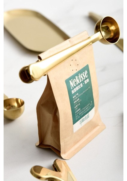 2'li Çok Fonksiyonlu Gold Paslanmaz Çelik Kahve Ölçü Kaşığı modelleri