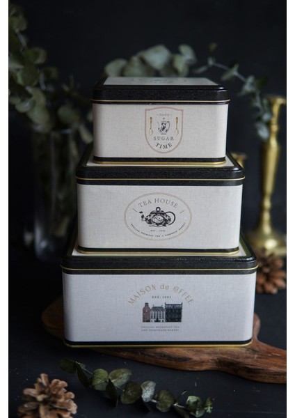 Mavi Azura Desenli Metal Saklama Kabı, Organizer ve Makyaj Kutusu, Şık ve Fonksiyonel