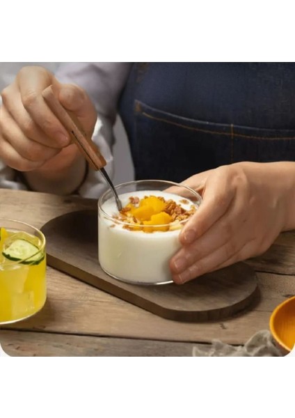 Borosilikat Cam Sunum Kasesi 4'lü Set, 400 Ml, Magnolia, Puding, Reçel, 9x7 cm modelleri