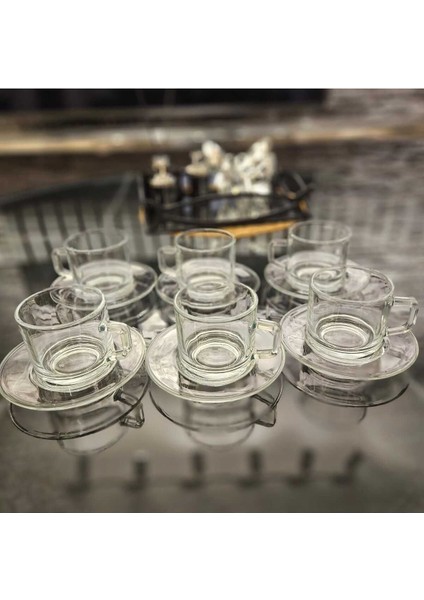 12 Parça Beyaz Çay ve Kahve Fincanı Takımı, Şık ve Kullanışlı Set