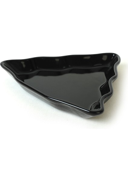 Yılbaşı Temalı Siyah Çam Kayık Tabak Seti, 22 Cm, 2'li Paket indirimleri