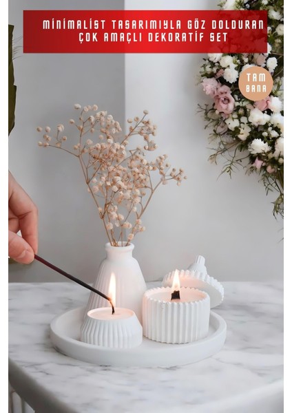 Şık Beyaz Takı ve Dekoratif Tabağı Seti, 3 Parça, Modern ve Zarif Tasarım fiyatları