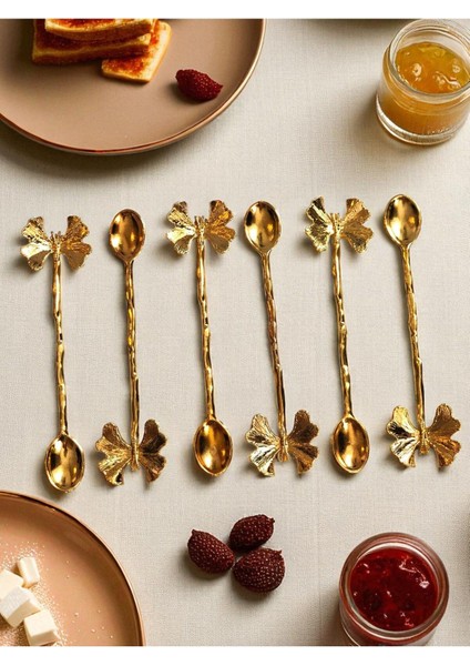 12 Parça Kelebek Figürlü Gold Kaplama Çay ve Kahve Kaşığı Seti indirimleri