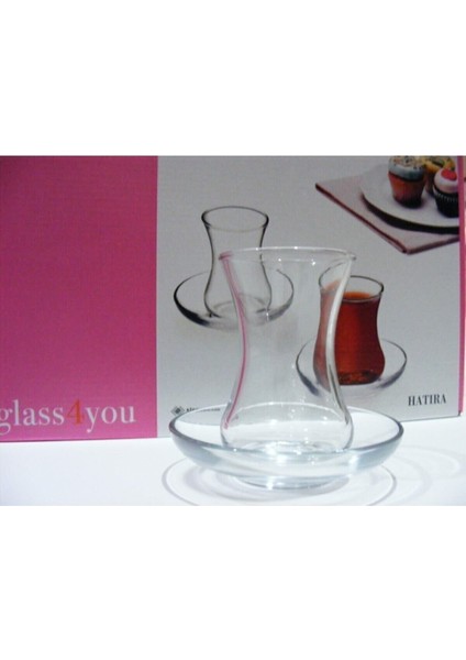 Şeffaf 12'li Çay Takımı, 6 Bardak ve 6 Tabak, Zarif ve Şık Tasarım modelleri