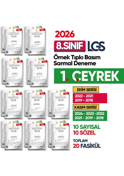 2026 8.Sınıf LGS İlk 1.ÇEYREK Ekim-Kasım Ayı MEB Örnek Soru Tıpkı Basım Sarmal Deneme Paketi Çözümlü fiyatları