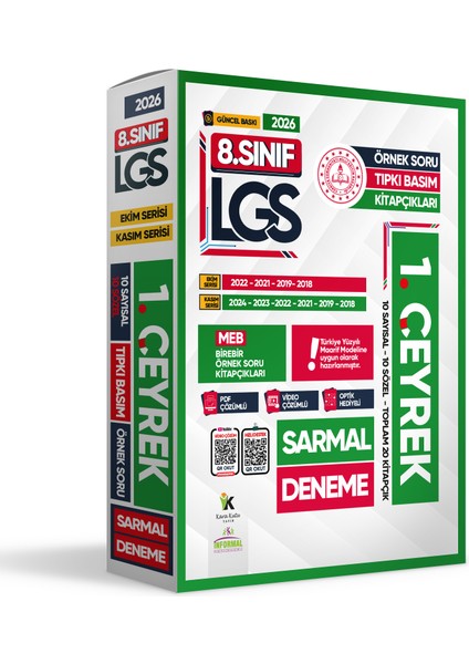 2026 8.Sınıf LGS İlk 1.ÇEYREK Ekim-Kasım Ayı MEB Örnek Soru Tıpkı Basım Sarmal Deneme Paketi Çözümlü modelleri