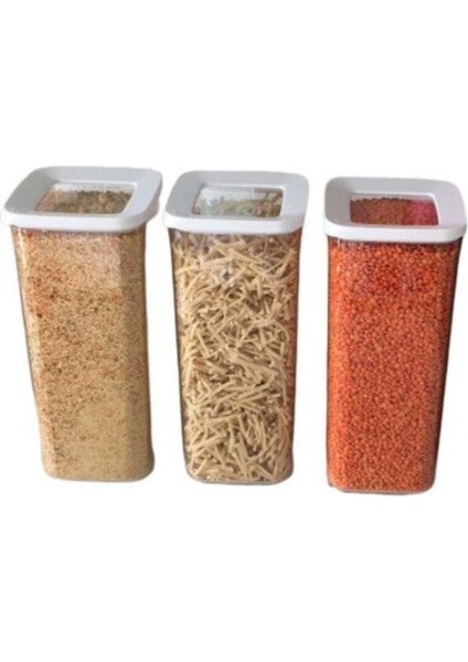 Turuncu 3'lü Kare Saklama Kabı Seti 1700ML, Şık ve Kullanışlı Mutfak Ihtiyaçları Için modelleri