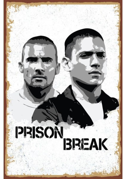 Retro Ahşap Poster, Prison Break Temalı, Şık ve Dekoratif Ev Süsleme Parçası