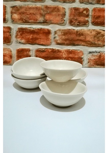 Beyaz Porselen Mini Kase Seti, Reçel, Bal ve Kahvaltılık Için 6 Adet 10X4 cm