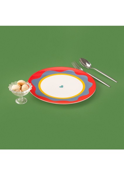 Kırmızı/yeşil 25 cm Servis Tabağı - Şık ve Kullanışlı Mutfak Aksesuarı