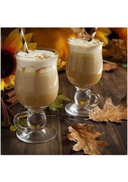 Turuncu Kulplu Latte Bardağı, 2'li Paket, Şık ve Dayanıklı Tasarım