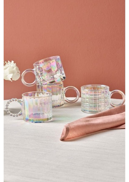 Gri Lüsterli Cam Kupa 300 Ml, Şık ve Kullanışlı Içecek Kabı