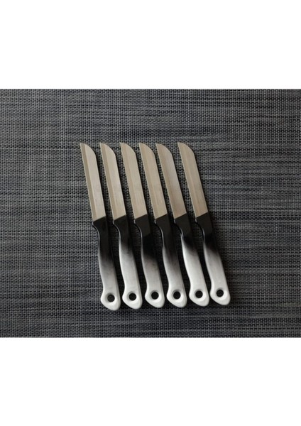 Ebruli Siyah-Beyaz Meyve ve Sebze Bıçak Seti 6'lı