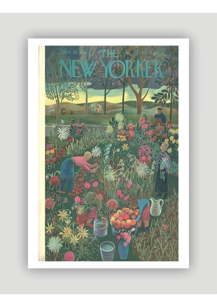 Renkli 1946 New Yorker Duvar Posteri, Kalın Kağıt, Çerçevesiz, Dekoratif Parça