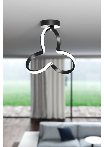 Siyah Tekli LED Tavan Armatürü, Modern ve Şık Iç Mekan Aydınlatması