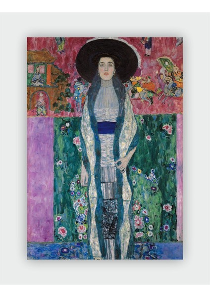 Renkli Gustav Klimt Adele Bloch Duvar Posteri Kalın Kağıt Çerçevesiz