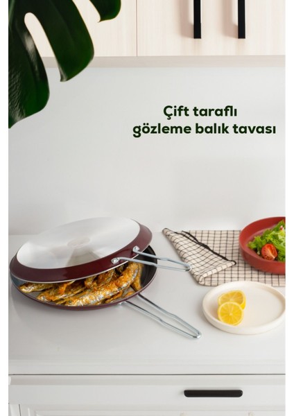 Iki Taraflı Balık ve Menemen Için 32 cm Çok Amaçlı Tava