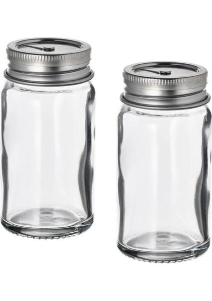 Cam Tuzluk ve Karabiberlik, 8 Cm, Şık ve Kullanışlı, 2'li Set