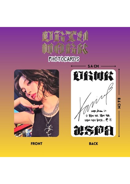 Aespa '' Dirty Work '' Dirty Code Ver. Photocards Set fiyatları