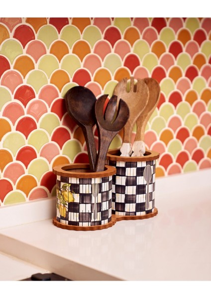 Renkli Ahşap Kaşıklık Takımı, Şık ve Kullanışlı Çiftli Set