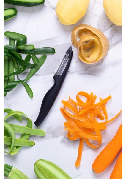 Siyah Sebze Soyucu, 19 Cm, Pratik ve Kullanışlı Mutfak Gereci