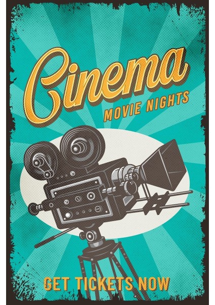 Retro Sinema Film Ahşap Tablo, Şık ve Nostaljik Dekorasyon Parçası