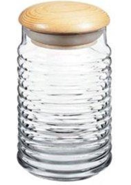 Ahşap Kapaklı Kavanoz 1120 cc Bej 43173, Şık ve Kullanışlı Saklama Çözümü