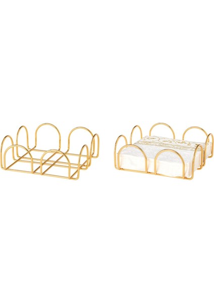 Şık Metal Peçetelik 18X18 cm Altın Renk, Modern ve Kullanışlı Tasarım modelleri