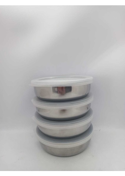 4'lü Saklama Kabı, 12 Cm, Şık ve Pratik, Çok Amaçlı Saklama Çözümü