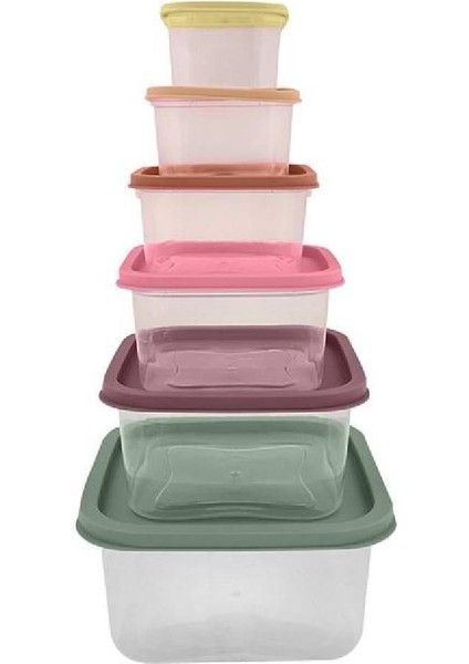 Gri 6'lı Saklama Kabı, Pratik ve Şık Mutfak Gereçleri