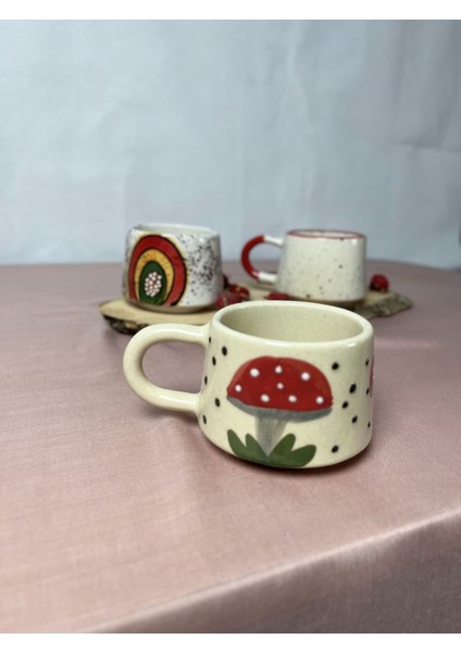 El Yapımı Renkli Seramik Kahve Kupası Seti, 225 Ml, 3'lü Mükemmel Hediye Seçeneği fiyatları